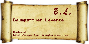 Baumgartner Levente névjegykártya